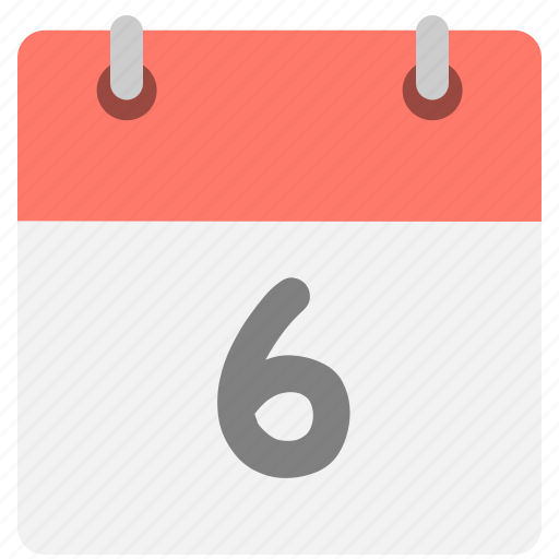 Calendar, event, hovytech, schedule, six, sixth, time icon - Download on Iconfinder