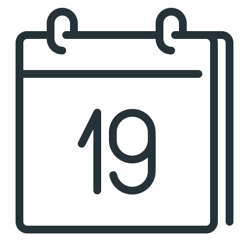 Calendar, date, day, nineteen, 19 icon - Free download