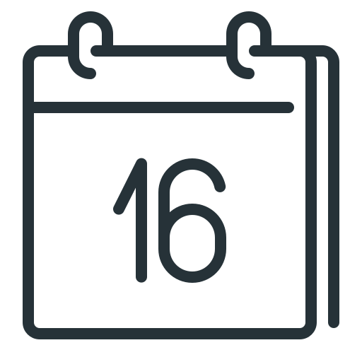 Calendar, date, day, sixteen, 16 icon - Free download