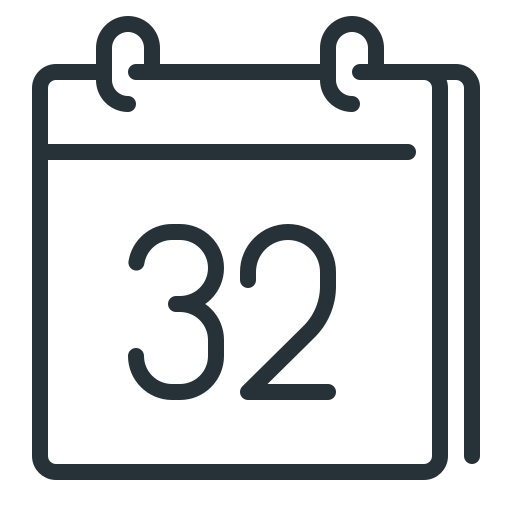 Calendar, date, day, thirty two, 32 icon - Free download