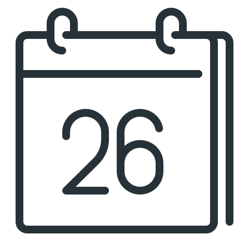 Calendar, date, day, twenty six, 26 icon - Free download