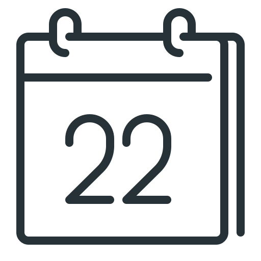 Calendar, date, day, twenty two, 22 icon - Free download