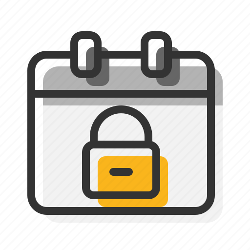 Calendar, date, lock, reminder, schedule, security icon - Download on Iconfinder