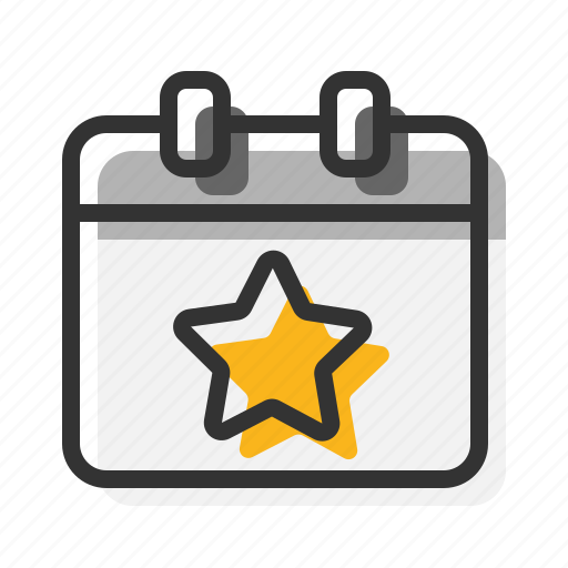 Calendar, date, favorite, reminder, schedule, star icon - Download on Iconfinder