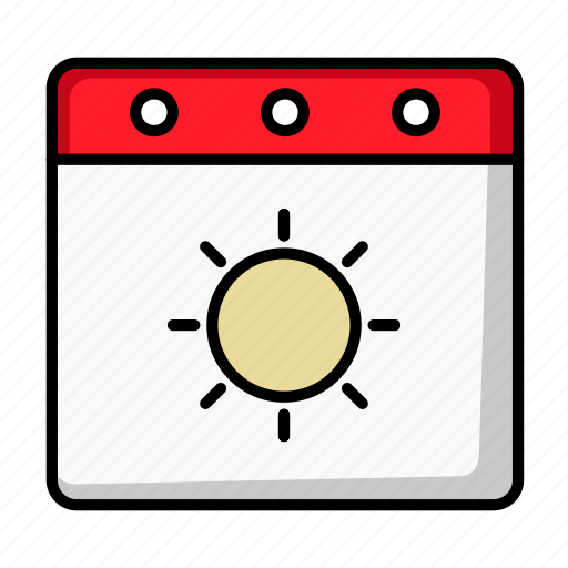 Calendar, date, holiday, summer, sun, vacation, weather icon - Download on Iconfinder