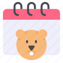 animal, calendar, date, day, event, marmot, spring