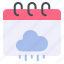 calendar, cloud, date, day, event, rainy, season 