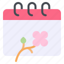 calendar, date, day, event, flower, sakura, spring