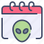alien, calendar, date, day, event, space, ufo 