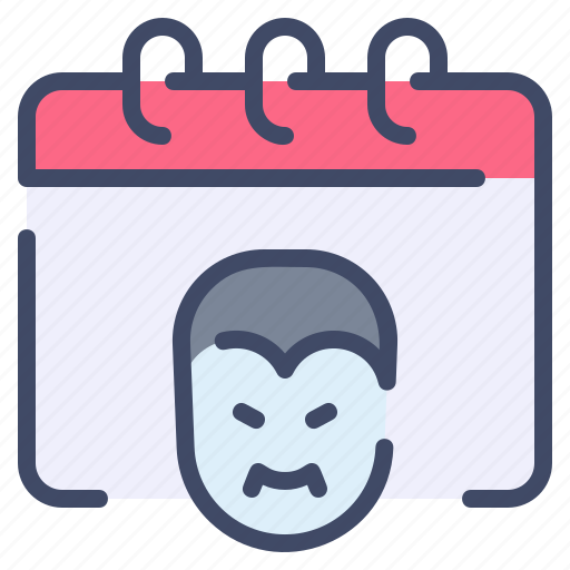 Calendar, date, day, dracula, event, halloween, mask icon - Download on Iconfinder