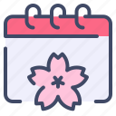 calendar, date, day, event, flower, japan, sakura