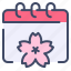 calendar, date, day, event, flower, japan, sakura 