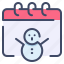 calendar, date, day, event, snow, snowman, winter 