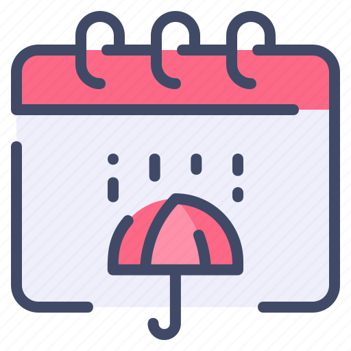 Calendar, date, day, event, rain, season, umbrella icon - Download on Iconfinder