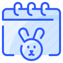 bunny, calendar, date, day, easter, event, rabbit