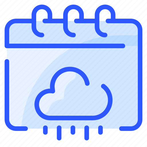 Calendar, cloud, date, day, event, rainy, season icon - Download on Iconfinder