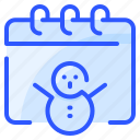 calendar, date, day, event, snow, snowman, winter