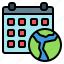 global, earth, calendar, event, schedule 