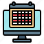 monitor, event, schedule, calendar, computer, online 