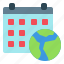 global, earth, calendar, event, schedule 