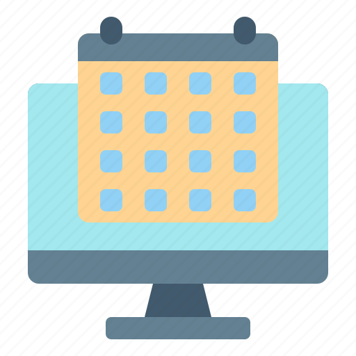 Monitor, event, schedule, calendar, computer, online icon - Download on Iconfinder