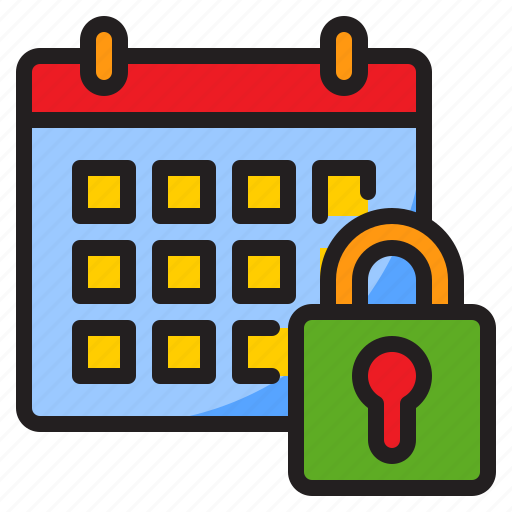 Calendar, schedule, date, lock icon - Download on Iconfinder
