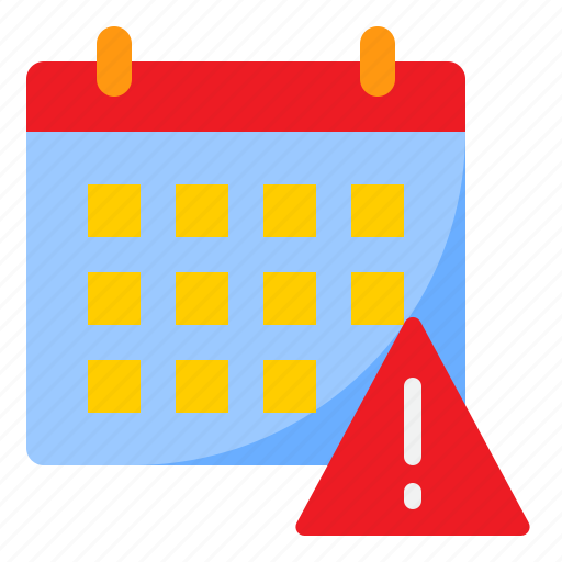 Calendar, schedule, date, warning icon - Download on Iconfinder
