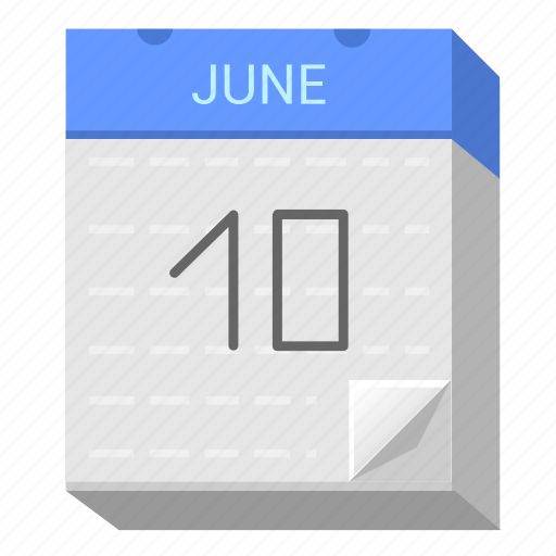 Calendar, date, june, ten icon Download on Iconfinder