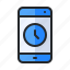 clock, mobile, notification, phone, smartphone, time, timer 