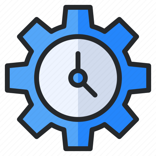 Clock, gear, notification, option, setting, time, timer icon - Download on Iconfinder