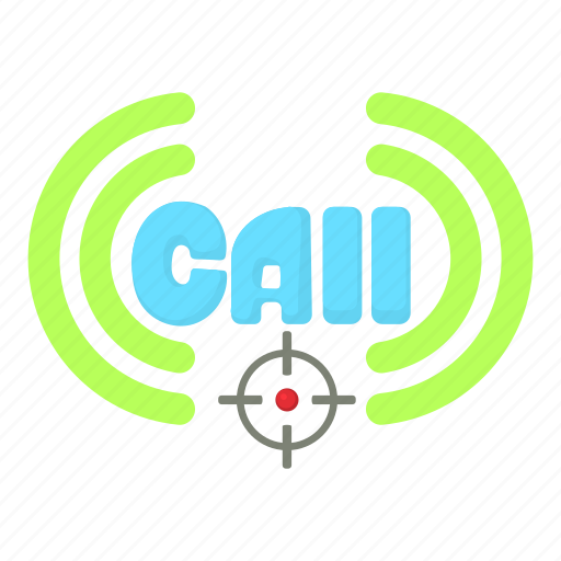 Call, cartoon, concept, connection, target, word icon - Download on Iconfinder