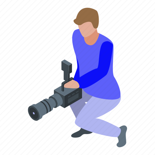 Cameraman, cartoon, isometric, person, professional, silhouette, woman icon - Download on Iconfinder