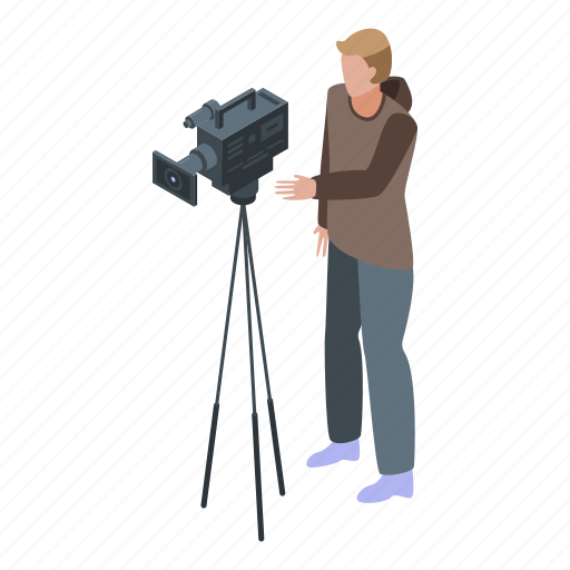 Cameraman, cartoon, isometric, music, outdoor, silhouette, woman icon - Download on Iconfinder