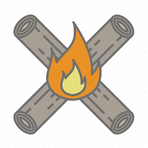 Bonfire, camp, camping, cs6, fire, multicolor, outdoore icon - Download on Iconfinder