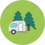 camp, camper, camping, caravan, forest, nature, woods 