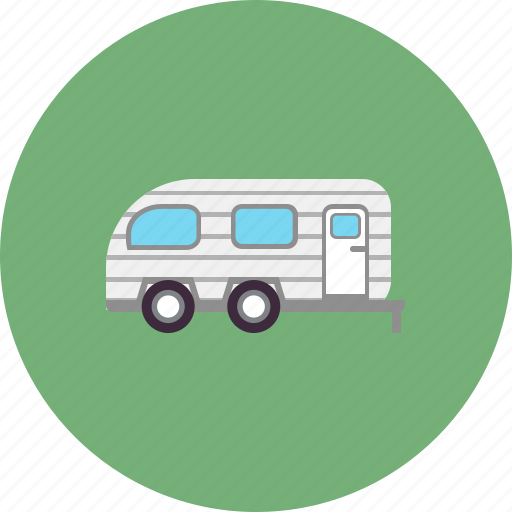 Camper, camping, caravan, forest, nature, travel, vacation icon - Download on Iconfinder