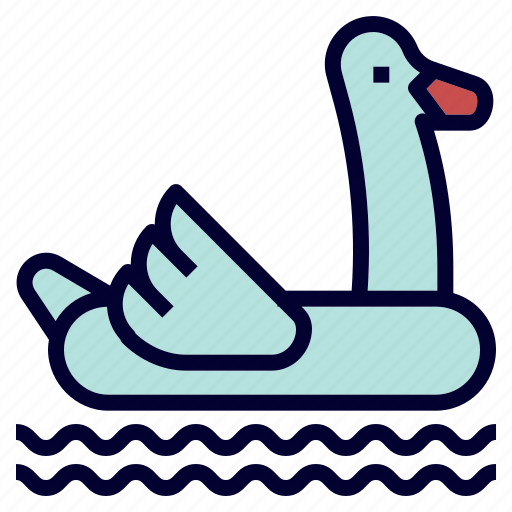 Camping, inflatable, picnic, pool, swan icon - Download on Iconfinder
