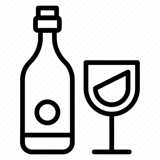 Wine bottle, alcohol, beer bottle, drink bottle, bottle and glass icon - Download on Iconfinder
