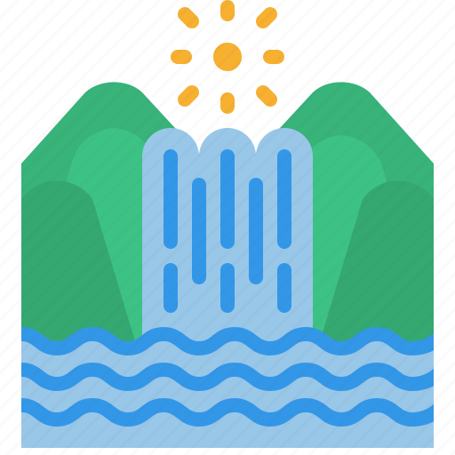 Waterfall, landscape, nature, camping icon - Download on Iconfinder