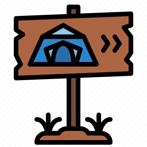 Signpost, camping, outdoor, wooden icon - Download on Iconfinder
