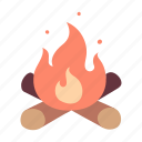 bonfire, campfire, camping, fire, flame