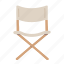 camping, chair, director, film, seat 