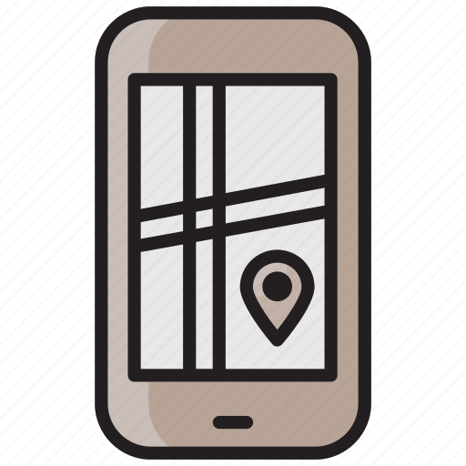Smartphone, mobile, phone, device, location, map, direction icon - Download on Iconfinder