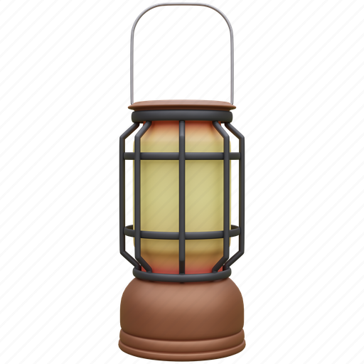 Lantern, lamp, campfire, camping 3D illustration - Download on Iconfinder