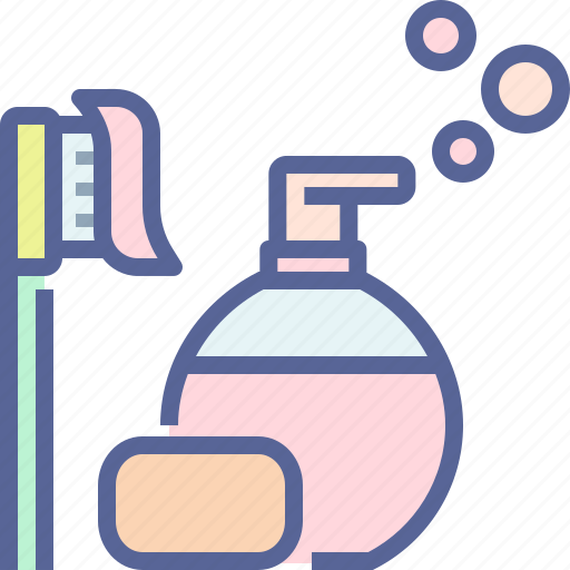 Bath, shampoo, soap, toothbrush icon - Download on Iconfinder
