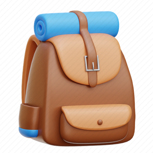 Backpack, bag, travel-bag, camping bag, school-bag 3D illustration - Download on Iconfinder