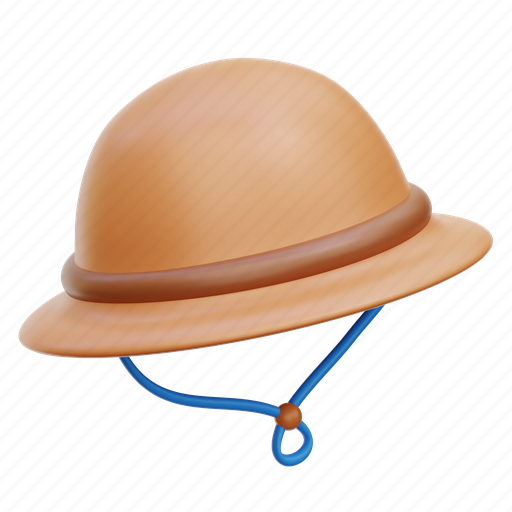 Camping, hat, camping hat, travel-hat, summer-hat 3D illustration - Download on Iconfinder