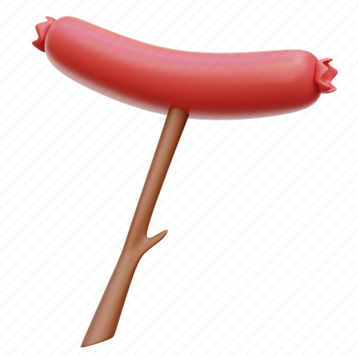 Sausage, food, meat, hotdog, barbecue, camping 3D illustration - Download on Iconfinder
