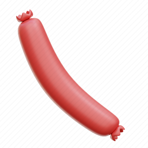 Sausage, food, meat, hotdog, barbecue 3D illustration - Download on Iconfinder