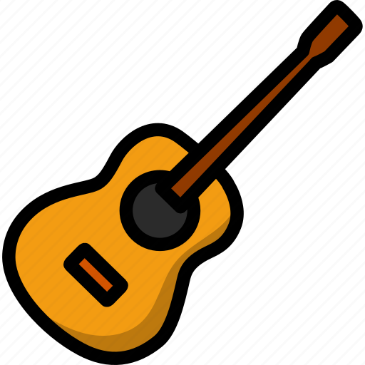 Guitar, melody, classical, lineart, bold, acoustic, travel icon - Download on Iconfinder
